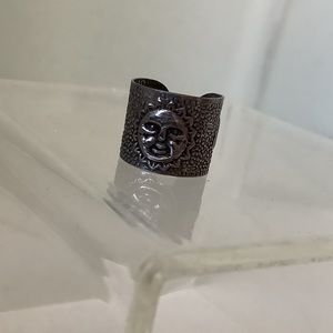 New vintage celestial sun silver ear cuff band ring wrap